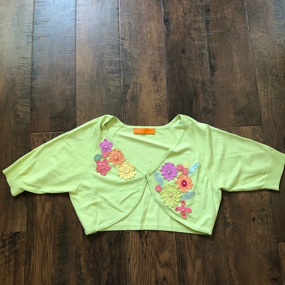 CYNTHIA STEFFE Kelly green shrug, parlors size S - Picture 2 of 7